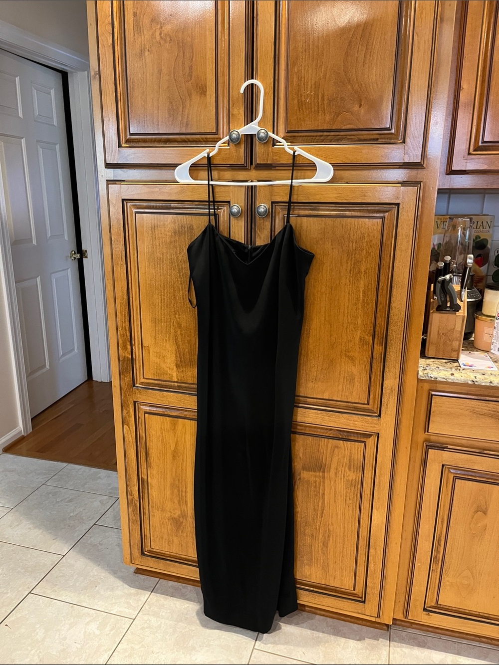 Jones New York Black Slip Maxi Dress with Spaghetti Straps